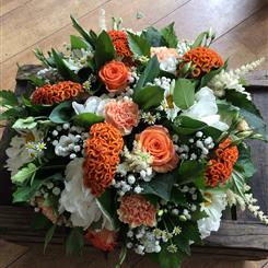 Orange and White Posy