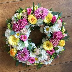 Pink and Yellow Wreath