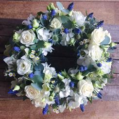 White and Blue Wreath