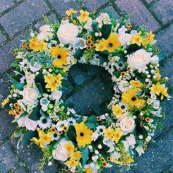 Yellow and White Wreath